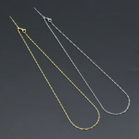 Gold Silver Twisted Waveline Chain Adjustable Necklace, Sku#LD630