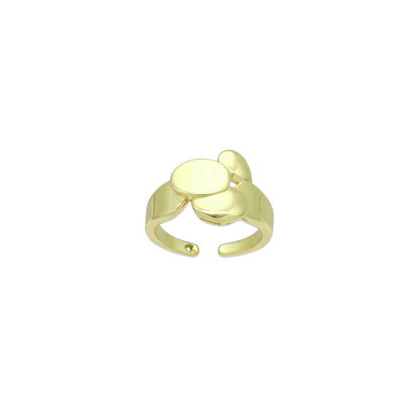 Gold Oval Dot Statement Adjustable Ring, Sku#LD646