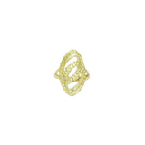 Hammered Double Oval Link Statement Adjustable Ring, Sku#LD647