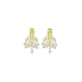 Clear Crystal Gold Flower Stud Earrings, Sku#LD648