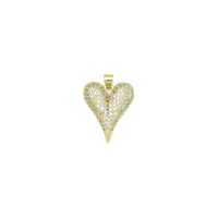 Clear CZ Gold Arrow Point Heart Shape Charm Pendant, Sku#LD654