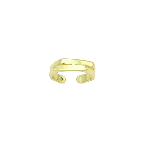 Gold Double Bar Adjustable Ring, Sku#LD661