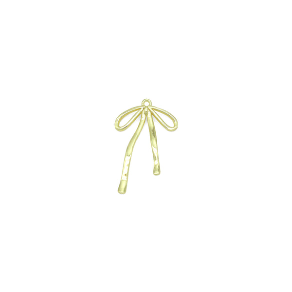 Slinky Gold Bowk not Shape Charm Pendant, Sku#LD665