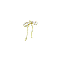 Clear CZ Gold Bow knot Shape Charm Pendant, Sku#LD666