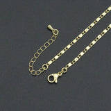 Gold Silver Shinny Disc Link Adjustable Necklace, Sku#LD670