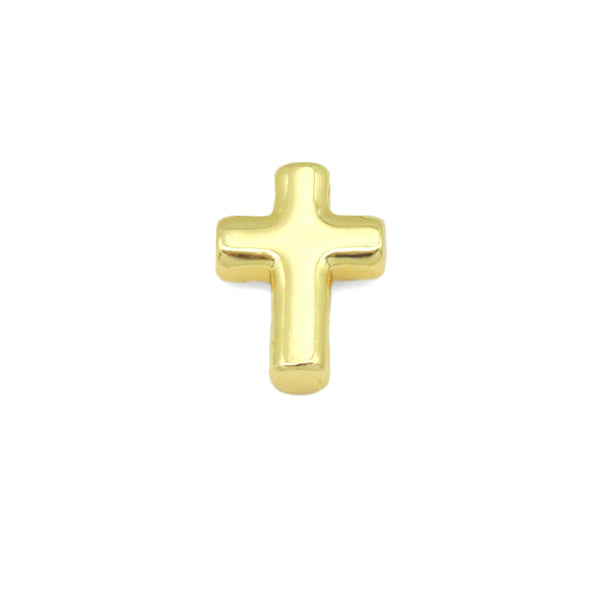 3D Gold Cross Shape Charm Pendant, Sku#LD675