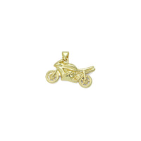 Gold 3D Motorbike motorcycle motor vehicle Charm Pendant, Sku#LD682