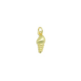 Plain Gold Sea Snail Shell Charm Pendant, Sku#LD686