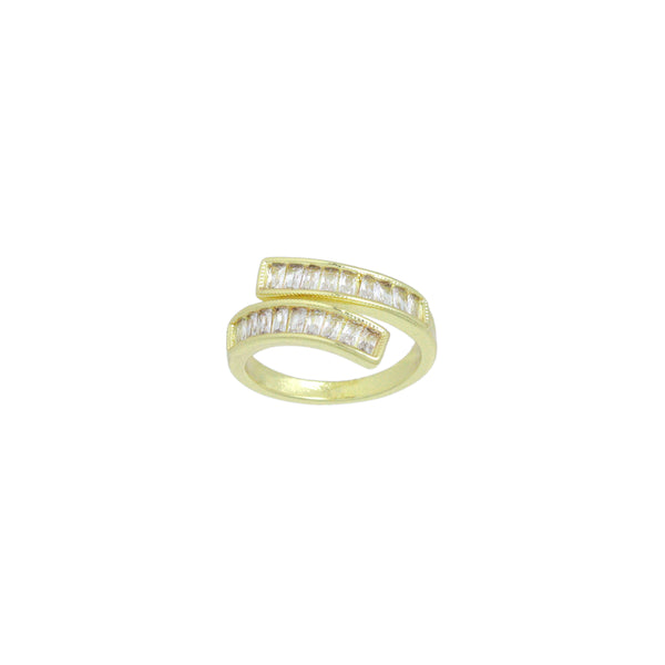 Baguette CZ Wrap Adjustable Ring, Sku#LD687