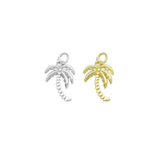 Gold Coconut Tree Shape Charm Pendant, Sku#LD695