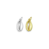 Gold Cowrie Shell Shape Charm Pendant, Sku#LD696