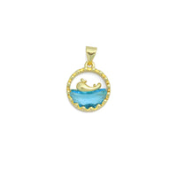 Whale On Blue Ocean Charm Pendant, Sku#LD702