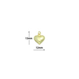 Slippy Gold Heart Shape Charm Pendant, Sku#LD706