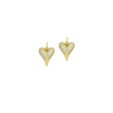 Cute Clear CZ Gold Heart Charm Pendaant,Sku#LD706