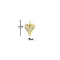 Cute Clear CZ Gold Heart Charm Pendaant,Sku#LD706