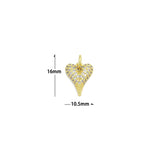 Cute Clear CZ Gold Heart Charm Pendaant,Sku#LD706