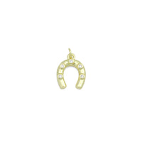 Clear CZ Gold U Shape horseshoe Charm Pendant,Sku#LD717