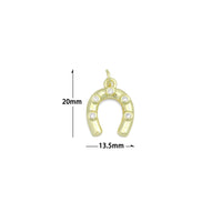 Clear CZ Gold U Shape horseshoe Charm Pendant,Sku#LD717