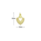 White Enamel Gold Heart Charm Pendant,Sku#LD719