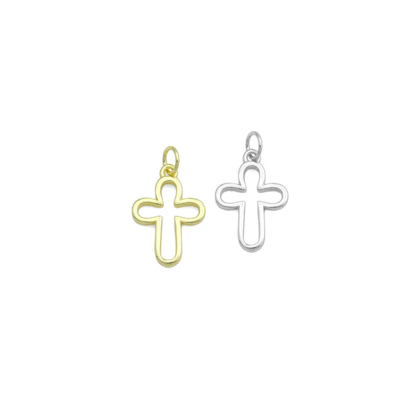 Gold Frame Cross Charm Pendant,Sku#LD725