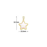 Gold iridescent White Pearl Star Charm Pendant,Sku#LD726