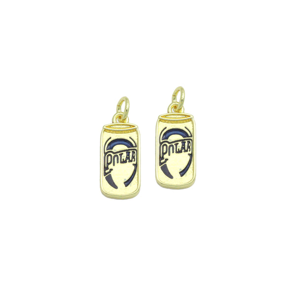 Gold Enamel Polar Can Charm Pendant,Sku#LD729