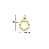 Clear CZ Gold Round Circle Charm Pendant,Sku#LD731