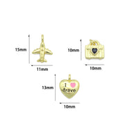 Air Plane I Love Travel Heart Camera Purse Charm Pendants,Sku#LD743