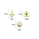 Air Plane I Love Travel Heart Camera Purse Charm Pendants,Sku#LD743