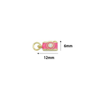 Pink Enamel Camera  charm, Sku#LD758