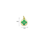 Colorful Enamel Clover flower Coin Pendant charm, Sku#LD764