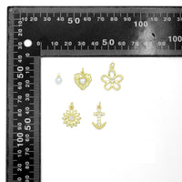 White Pearl, Pearl heart, Sunflower, Anchor, Flower Heart charm, Sku#LD766