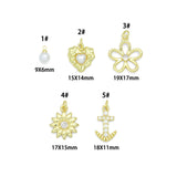 White Pearl, Pearl heart, Sunflower, Anchor, Flower Heart charm, Sku#LD766