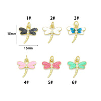 Colorful Enamel Dragonfly charm For Necklace Bracelet Jewelry Making Supply, Sku#LD767