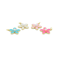 Colorful Enamel pearl Flower Pendant charm for Necklace Bracelet Jewelry Making Supply, Sku#LD768