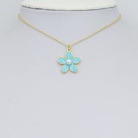 Colorful Enamel pearl Flower Pendant charm for Necklace Bracelet Jewelry Making Supply, Sku#LD768