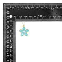 Colorful Enamel pearl Flower Pendant charm for Necklace Bracelet Jewelry Making Supply, Sku#LD768