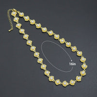 White Pearl On Shell Gold Link Chain necklace Clasp, sku#LD771