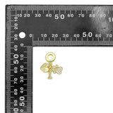 Clear CZ Gold Heart Paw Dog Bone Pendant Large Hole charm, Sku#LD774
