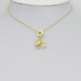 Clear CZ Gold Heart Paw Dog Bone Pendant Large Hole charm, Sku#LD774