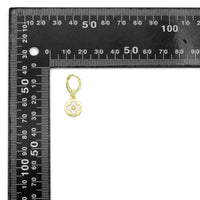 White Clover Gold Round Shape Hoop Earrings, Sku#LD776