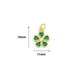 Pink Clear Green Blue Colorful CZ  Flower Charm, Sku#LD779