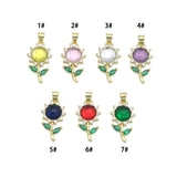 Stone Sunflower charm,  Flower charm, Sku#LD780