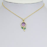 Stone Sunflower charm,  Flower charm, Sku#LD780