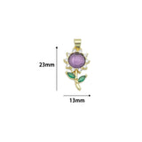 Stone Sunflower charm,  Flower charm, Sku#LD780