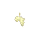 CZ Gold Africa Map Charm Pendant, Sku#LK1171