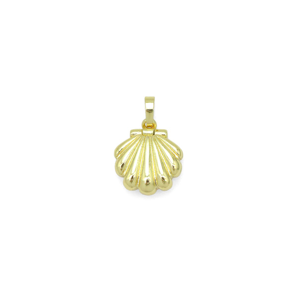 Gold Shell with pearl locket Charm Pendant, Sku#LK1022