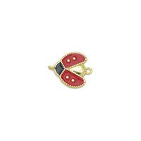 Gold Red Enamel Ladybug  Coonector Charm Pendant, Sku#LK1024