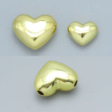 Gold 3D Puffy Heart Charm Pendant, Sku#LK1032