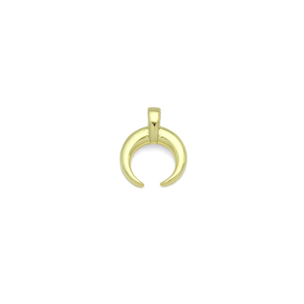 Plain Gold Horn Shape Charm Pendant, Sku#LK1055